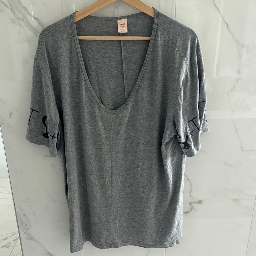 Gray Women's V-Neck Top smash
